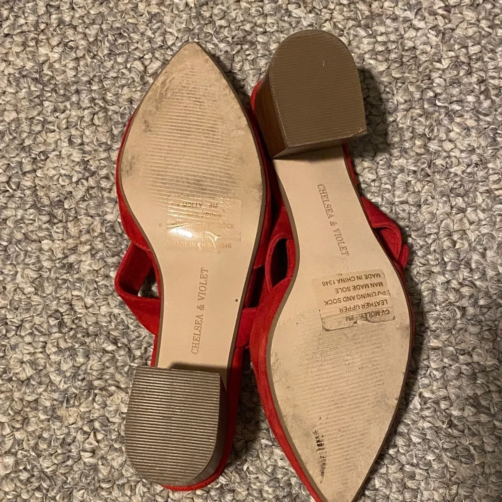 Chelsea & Violet Red Suede Mules - Picture 3 of 5